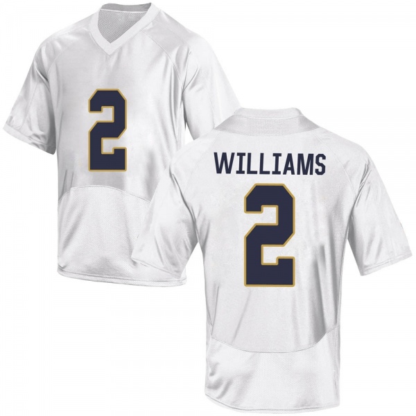 Dexter Williams Notre Dame Fighting Irish NCAA Men's #2 White Game College Stitched Football Jersey NHA3555BF